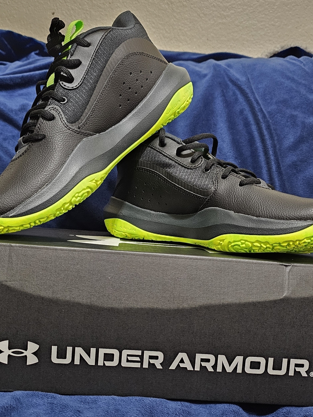 Under Armour Black and Neon Green Men's Sneakers